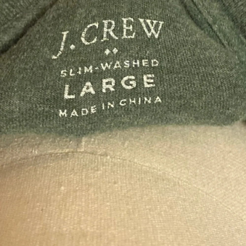 J. Crew Green Long Sleeve Tee Classic Crew Neck